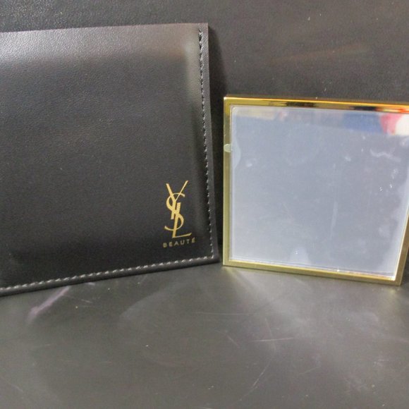 YSL YVES SAINT LAURENT BEAUTE HANDHELD MAKEUP MIRROR IN CASE NEW - Picture 2 of 4
